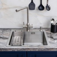 Мойка кухонная Melana ProfLine R5050HK в комплекте с дозатором, сатин