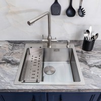 Мойка кухонная Melana ProfLine R5050HK в комплекте с дозатором, сатин