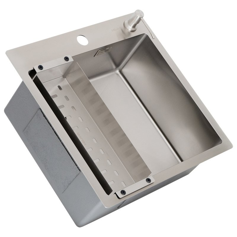 Мойка кухонная Melana ProfLine R5050HK в комплекте с дозатором, сатин