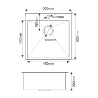 Мойка кухонная Melana ProfLine R5050HK в комплекте с дозатором, сатин