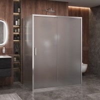 Душевой уголок Cezares Molveno AH-12 150х90 см, профиль хром, стекло рифленое