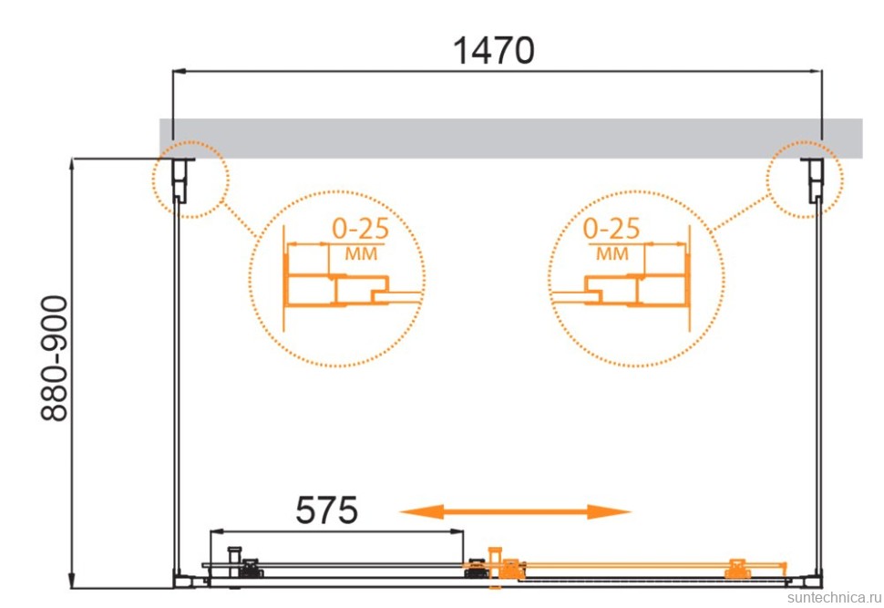 Душевой уголок Cezares Molveno AH-12 150х90 см, профиль хром, стекло рифленое