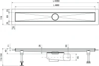 Душевой трап (лоток) Timo Drain Systems DS230106/01 600 вставка lines, сатин