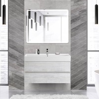 Мебель для ванной комнаты Cezares Molveno 46 100 legno bianco, с раковиной Cezares CZR-MIL-100-LVB