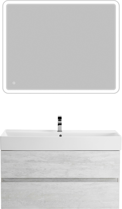 Мебель для ванной комнаты Cezares Molveno 46 100 legno bianco, с раковиной Cezares CZR-MIL-100-LVB