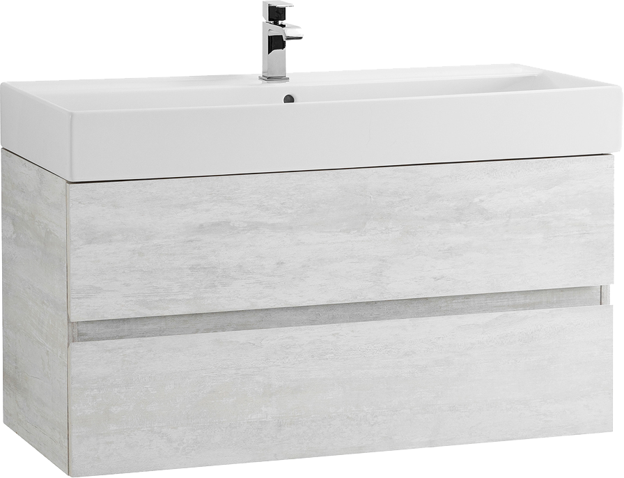 Мебель для ванной комнаты Cezares Molveno 46 100 legno bianco, с раковиной Cezares CZR-MIL-100-LVB