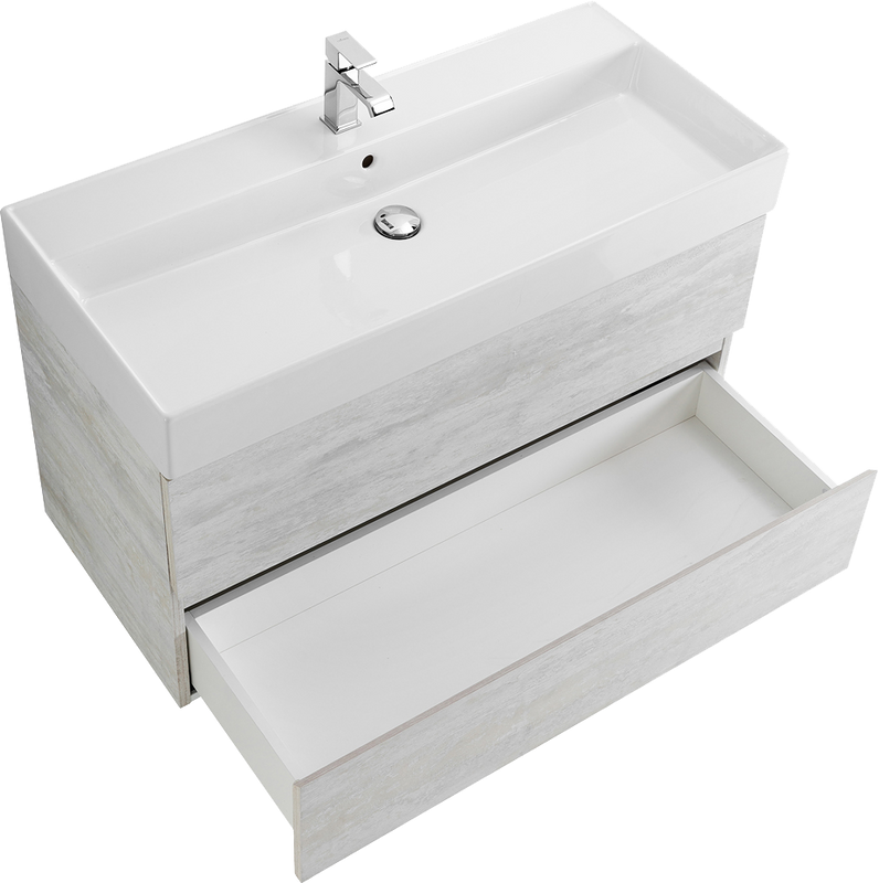 Мебель для ванной комнаты Cezares Molveno 46 100 legno bianco, с раковиной Cezares CZR-MIL-100-LVB