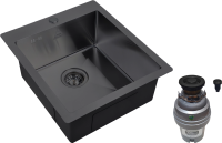 Комплект Мойка Zorg Steel Hummer SH 4551 GRAFIT + Измельчитель ZR-75 D GRAFIT