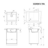 Мойка кухонная Ulgran U-104 -307 терракотовая Мойка кухонная Ulgran U-104 -307 терракотовая