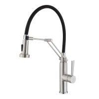 Смеситель для кухни Emar Steel ЕСВ 7012 с гибким изливом, satin