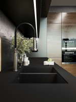 Смеситель для кухни Emar Steel ЕСВ 7012 с гибким изливом, satin