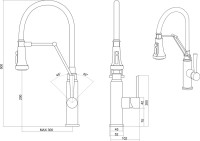 Смеситель для кухни Emar Steel ЕСВ 7012 с гибким изливом, satin