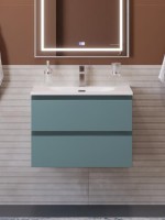 Тумба с раковиной BelBagno Kraft 70 подвесная, матовая голубая, раковина bb-8099-70