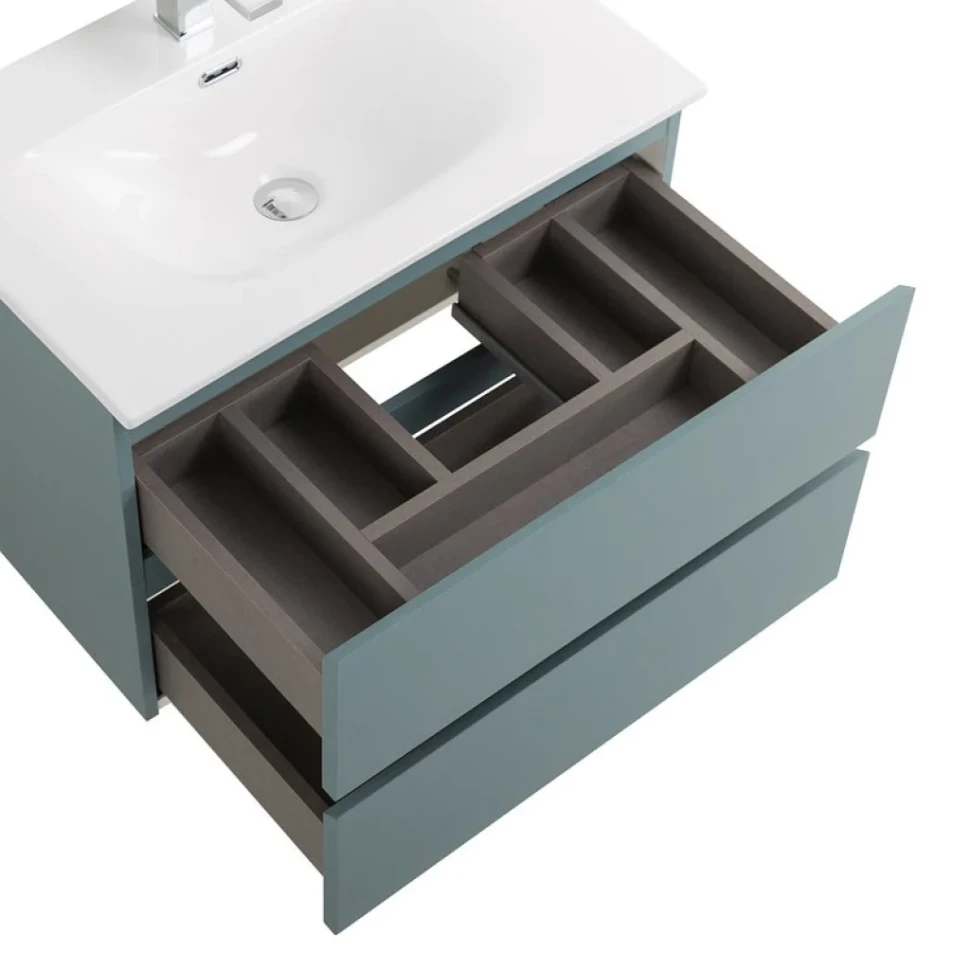 Тумба с раковиной BelBagno Kraft 70 подвесная, матовая голубая, раковина bb-8099-70