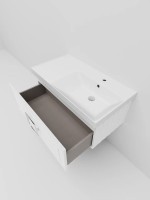 Тумба с раковиной La Fenice Cubo 90 R, белая, ручка хром
