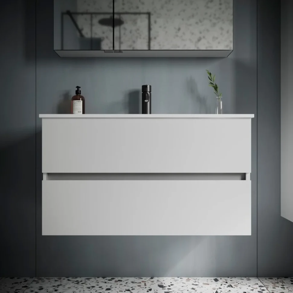 Мебель для ванной комнаты Sancos Urban 90 см белый глянец