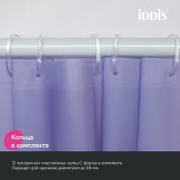 Штора для ванной IDDIS Promo P08PE18i11 200х180, светло-фиолетовая