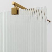Душевая перегородка Wasserkraft Rur 30W 100 см, профиль матовое золото, стекло рифленое