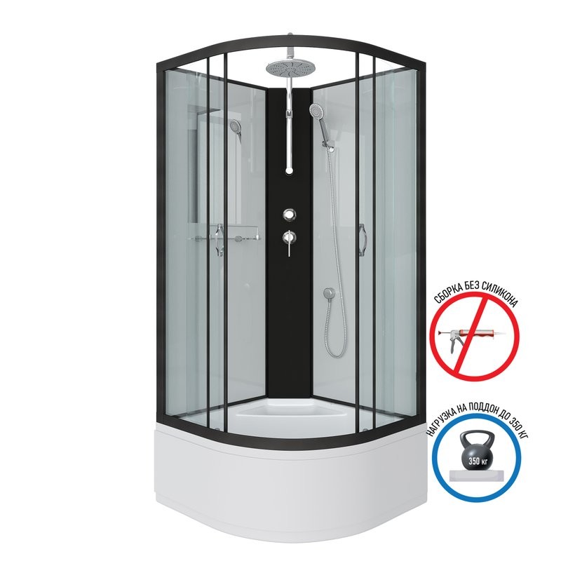Душевая кабина Niagara Classic NG-6709-14BKT 100x100 см, без крыши, с тропическим душем