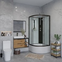 Душевая кабина Niagara Classic NG-6709-14BKT 100x100 см, без крыши, с тропическим душем