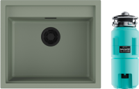 Комплект Мойка Omoikiri Sintesi 57 wind green + Измельчитель Nagare slim 1250-AZ azur blue