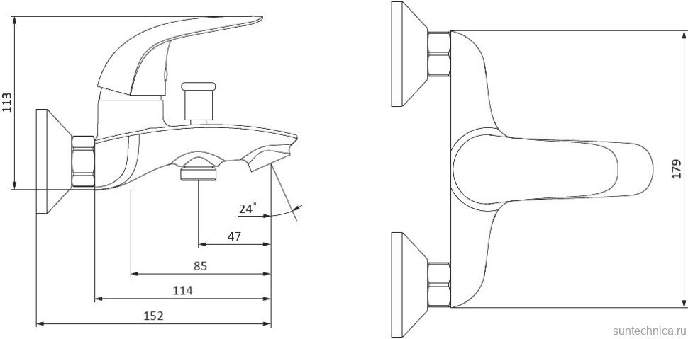 Смеситель для ванны с душем Damixa Eclipse 311000001