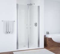 Душевая дверь в нишу Vegas Glass E2P 90 08 01 профиль глянцевый хром, стекло прозрачное