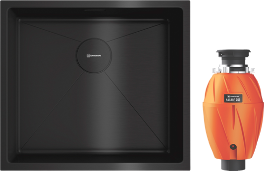 Комплект Мойка Omoikiri Taki 49-U/IF-GB графит + Измельчитель Nagare 750