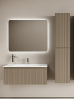 Тумба с раковиной Sancos Code 100 подвесная, серо-бежевая