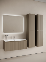 Тумба с раковиной Sancos Code 100 подвесная, серо-бежевая