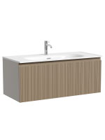 Тумба с раковиной Sancos Code 100 подвесная, серо-бежевая