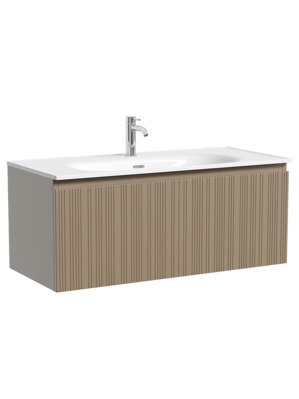 Тумба с раковиной Sancos Code 100 подвесная, серо-бежевая