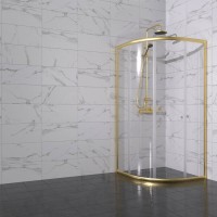 Душевой уголок Triton Альфа -Голд 90x90, профиль золото, стекло прозрачное