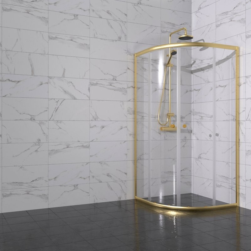 Душевой уголок Triton Альфа -Голд 90x90, профиль золото, стекло прозрачное