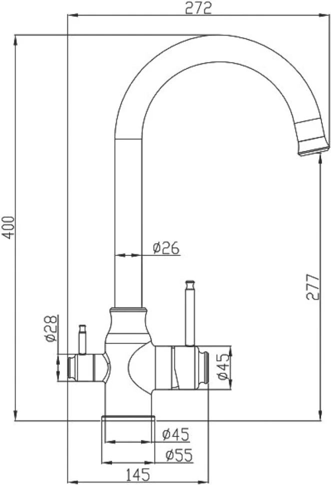Смеситель для кухни Steel Hammer SH 763 BLACK BR