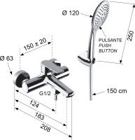 Смеситель для ванны с душем Remer Vanity V02