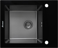 Мойка кухонная Seaman Eco Glass SMG-610B-Gun.B вороненая сталь, черная