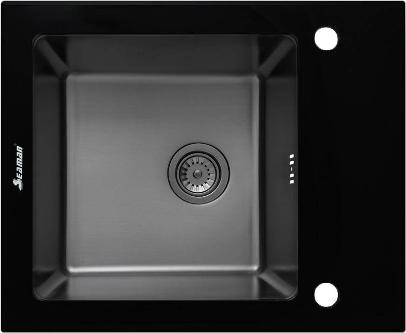 Мойка кухонная Seaman Eco Glass SMG-610B-Gun.B вороненая сталь, черная