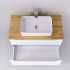Мебель для ванной Jorno Wood 100, белая, светлая столешница