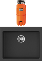 Комплект Мойка Omoikiri Bosen 61 черная + Измельчитель Nagare slim 1250