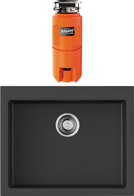 Комплект Мойка Omoikiri Bosen 61 черная + Измельчитель Nagare slim 1250