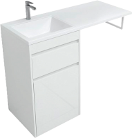 Тумба с раковиной Aquanet Токио 48 1 ящик, c бельевой корзиной L