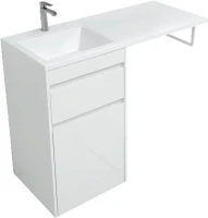 Тумба с раковиной Aquanet Токио 48 1 ящик, c бельевой корзиной L