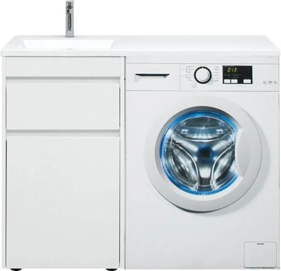 Тумба с раковиной Aquanet Токио 48 1 ящик, c бельевой корзиной L