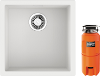 Комплект Мойка Omoikiri Yamakawa 45T-U/I-WH белая + Измельчитель Nagare slim 500