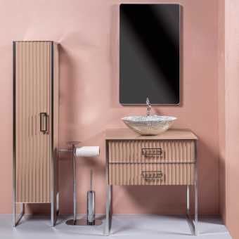 Мебель для ванной Armadi Art Monaco 80 со столешницей капучино, хром