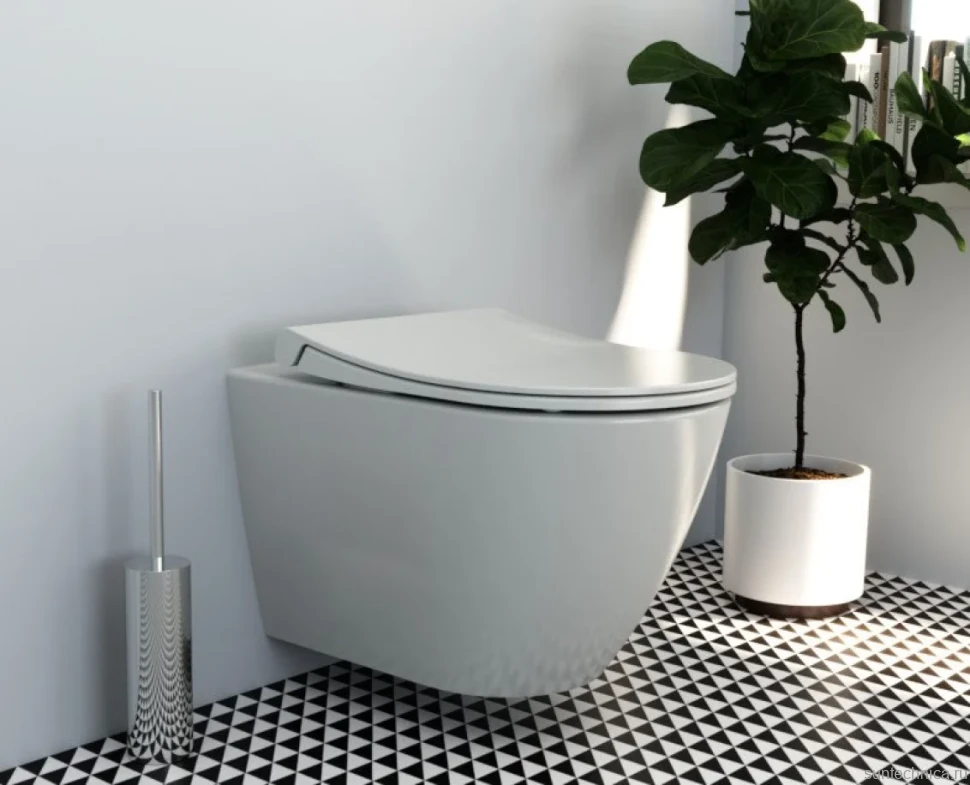Комплект Унитаз подвесной VitrA Sanibelle белый глянцевый + Крышка с микролифтом, петли хром + Инсталляция VitrA V-Fix Core + Кнопка смыва Root Square 740-2380 хром