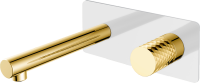 Смеситель для раковины Boheme Stick 125-WG С ВНУТРЕННЕЙ ЧАСТЬЮ, white, diamond gold