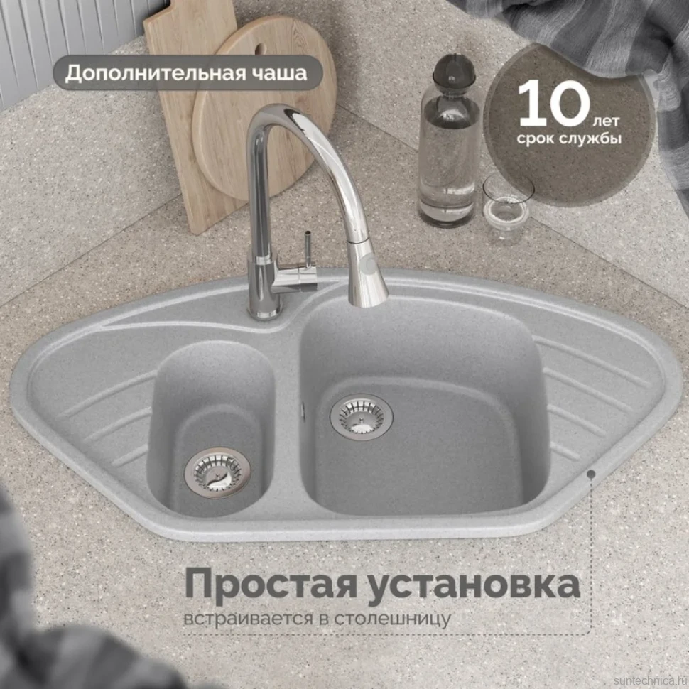 Мойка кухонная Domaci Болонья М-23-006 светло-серая