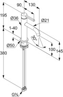 Смеситель для раковины Kludi Nova Fonte Pura 200263915 черный матовый